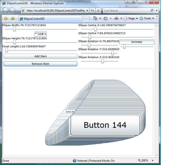 Silverlight 3D Elliptical Layout Panel Demo