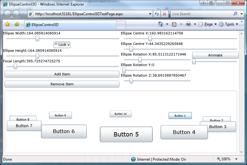 Silverlight 3D Elliptical Layout Panel Demo 2